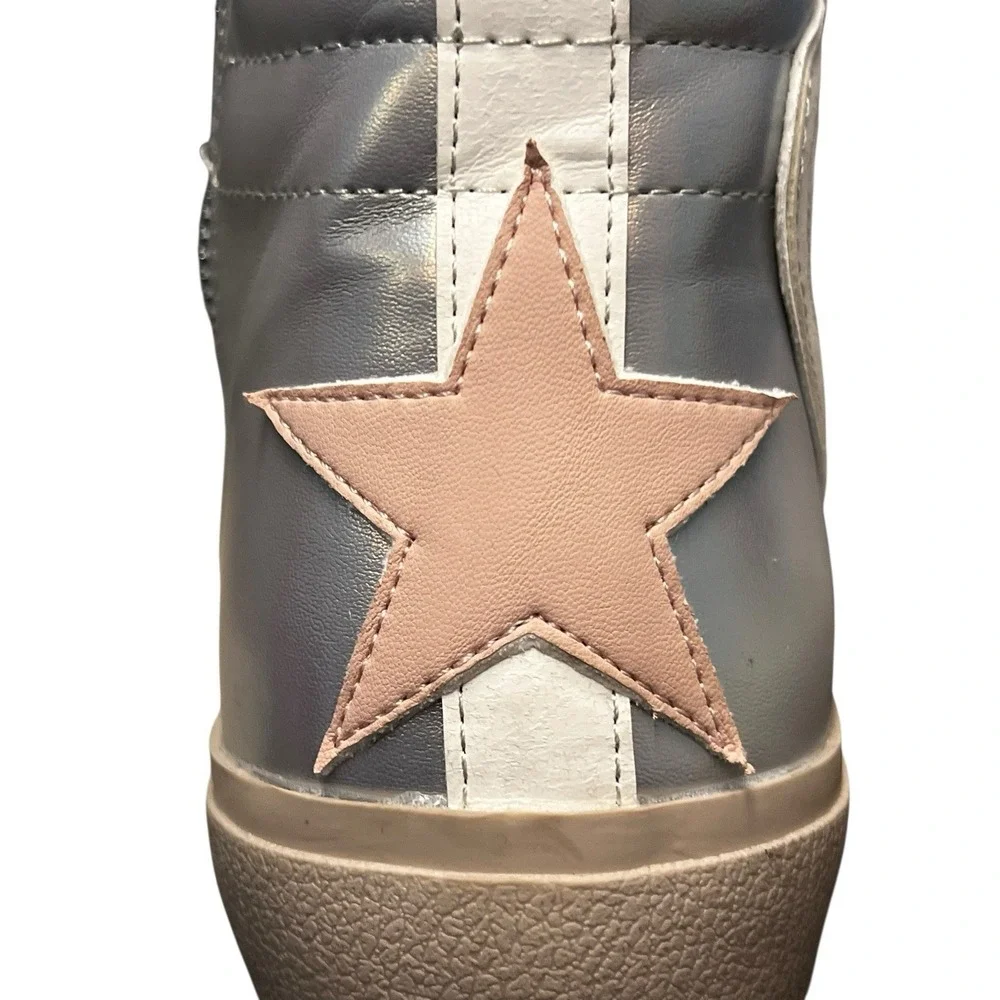 Shu Shop Rooney High Top Woman's Sneakers Metallic Aqua Sz 10